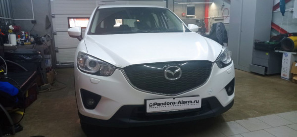 Mazda CX-5 установка Pandora DX-4GS plus, модуля RHM-03 BT и замка капота